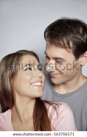 Portrait of an attractive young couple in love