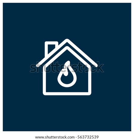 Burning home vector icon