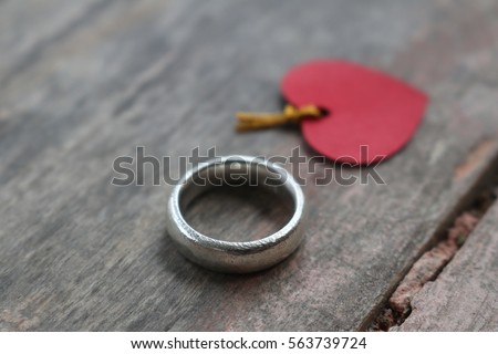 select focus,ring and heart symbol for love background