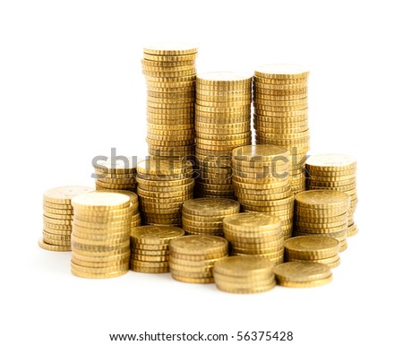 coins pile isolated