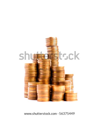 coins pile isolated