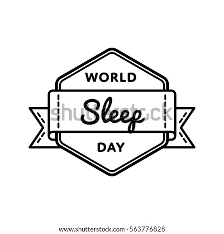 World sleep day emblem isolated vector illustration on white background. 17 march global relaxing holiday event label, greeting card decoration graphic element