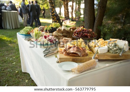 Antipasto and Vegetables at Wedding Royalty-Free Stock Photo #563779795