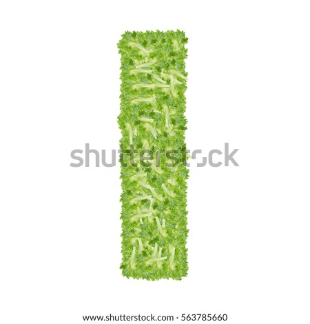 Letter I alphabet with hydroponics leaf  ABC concept type as logo isolated on white background 