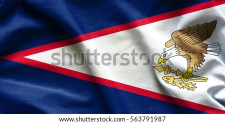Waving Fabric Flag of American Samoa