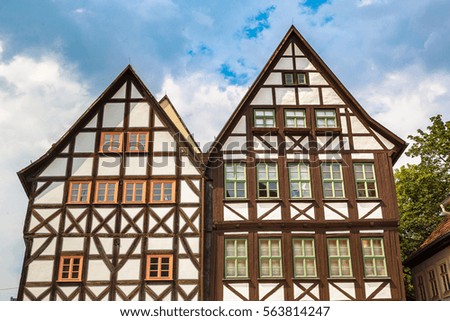 Old buildings in Erfurt in a beautiful summer day, Germany