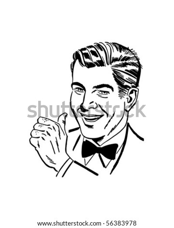 Man With Thumbs Up - Retro Clip Art Royalty-Free Stock Photo #56383978