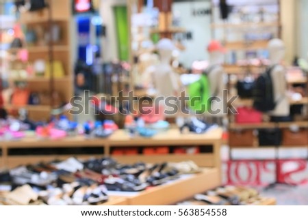 blurred shoe in shopping mall