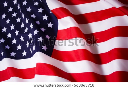 Beautifully waving star and striped American flag