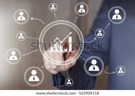 Man with chart business web diagram icon graph