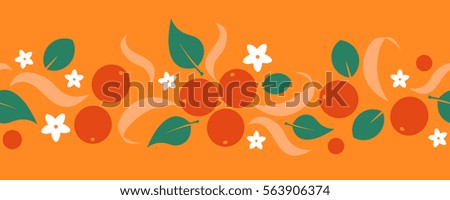 Orange vector creative illustration, folk style isolated color design template