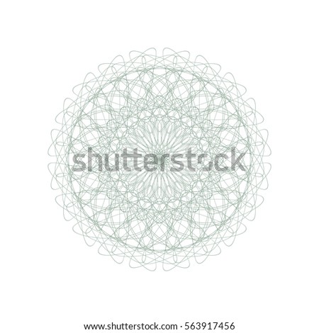 Guilloche rosette element. Digital watermark for Security Papers. It can be used as a protective layer for certificate, voucher, banknote, play money design, currency, note, check, ticket, reward etc