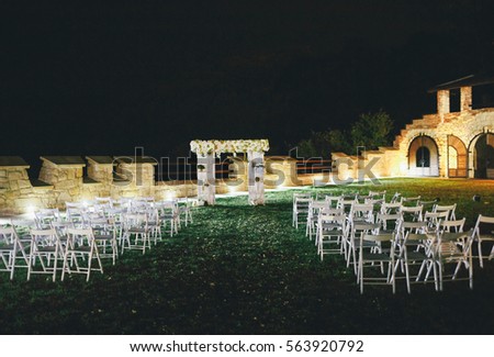 The wedding ceremony in night