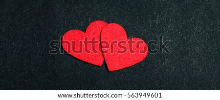 Holiday card with hearts on black for St Valentine concept love