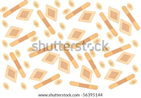 Band Aid Background Image Isolated on White with a Clipping Path.