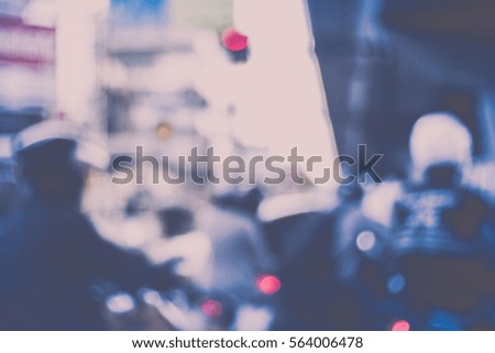Blurred abstract background of Traffic jams in Bangkok