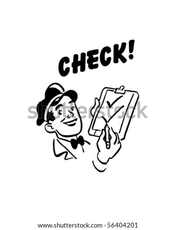Check! - Service Station Mechanic - Retro Clip Art
