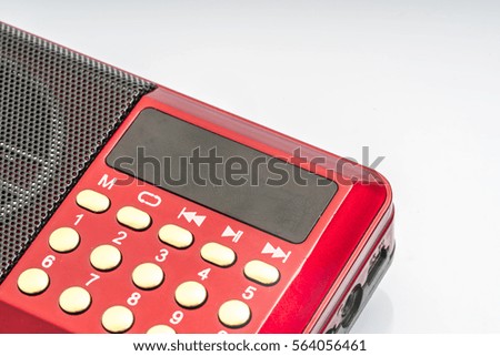 Red radio with white background