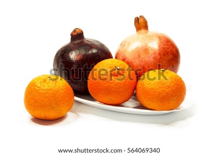 Pomegranate and mandarin