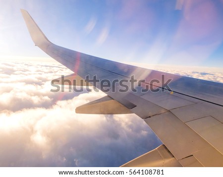 Aerofoil in the sky/ Aerofoil/ Aerofoil during the fly in the sky Royalty-Free Stock Photo #564108781
