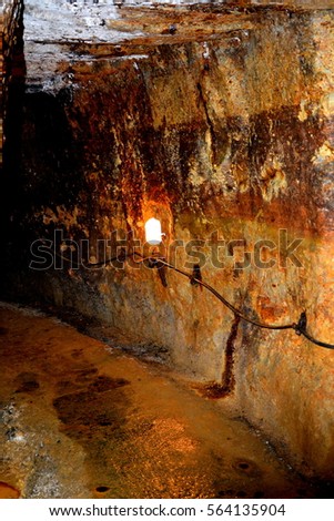  Gold - old roman tunnel in gold mine Rosia Montana, Transylvania The Apuseni Mountains is a mountain range in Transylvania, Romania
