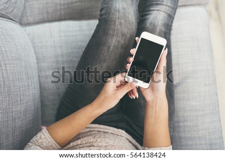 Woman using smartphone