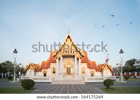 Mable temple in bangkok thailand