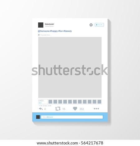 Social network post frame. Inspired by Twitter and other social media resources. Vector illustration Royalty-Free Stock Photo #564217678