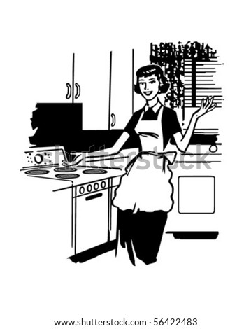 Modern Housewife - Retro Clip Art