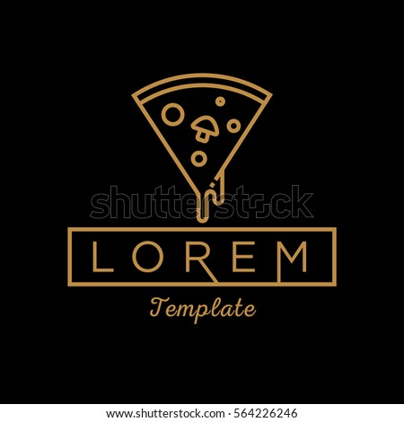 Linear Pizza Sign Vector Design