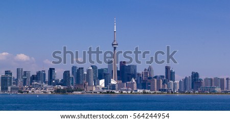  Scenic view at Toronto city waterfront skyline.
