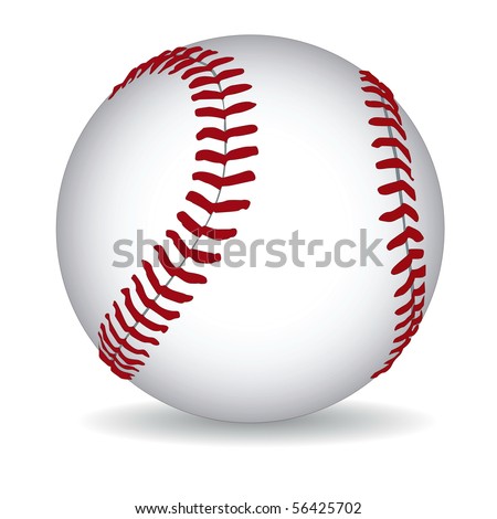 Baseball ball on a white background