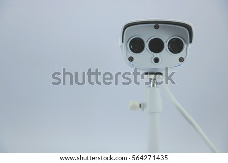 Security camera on White background. IP Camera.selective focus