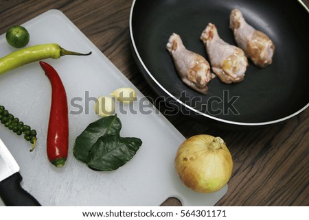 Fresh chicken and vegetables
