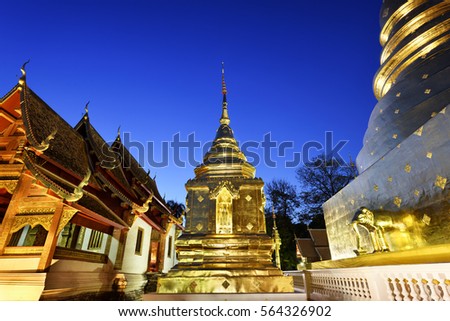 wat prasing, Famous temple at chiangmai thailand, destination of tourists.