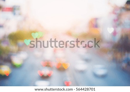 Road with cars in traffic rush