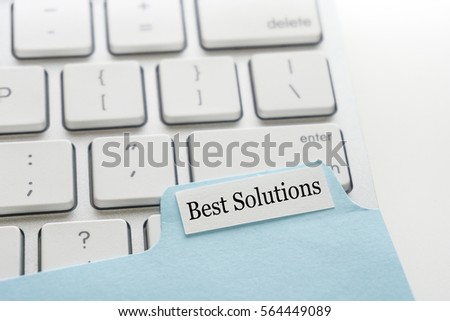 Concept. Word on Folder Register of Card Index. Card File Concept on Background of Modern Keyboard. Closeup View.