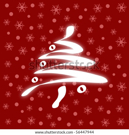 Red Christmas Card With Snowflakes