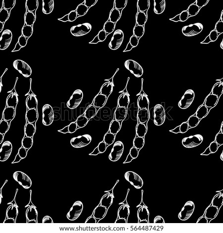 kidney beans doodle style sketch illustration, hand drawn, seamless pattern.