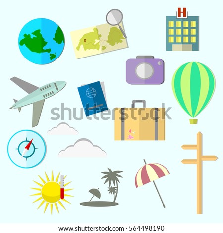 Travel flat design icons 