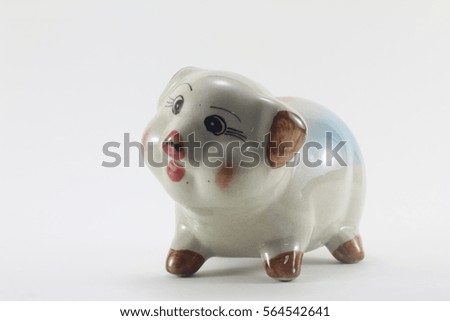 piggy bank Pig statue on white background