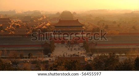 Forbidden City at sunset, Beijing, China