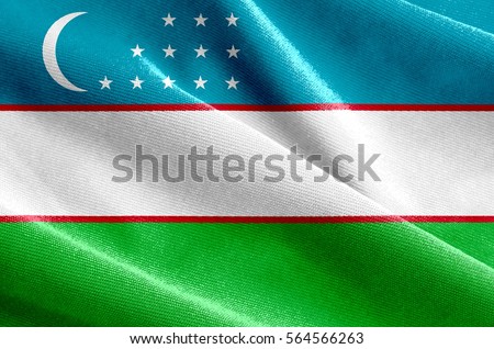 Fabric texture of the flag of Uzbekistan