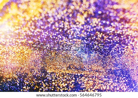 Festive background. Glitter vintage lights background . Christmas and New Year feast background