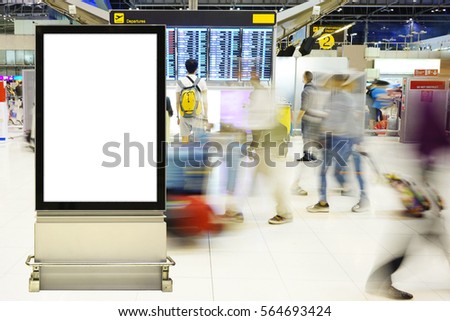 Product promotion lighting box in air port with clipping path inside.