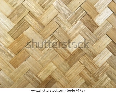 Vintage bamboo weave pattern background texture, wooden wicker work pattern
