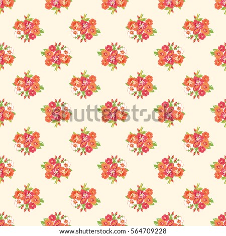 Vintage feedsack pattern in small flowers. Millefleurs. Floral sweet seamless background for textile, cotton fabric, covers, wallpapers, print, gift wrap and scrapbooking.