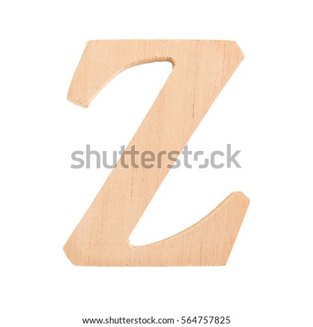 Font Wood alphabet letter - Z, Font Isolated on white background