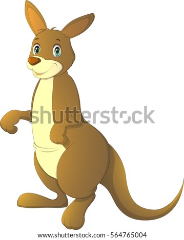 Vector illustration, adult kangaroo