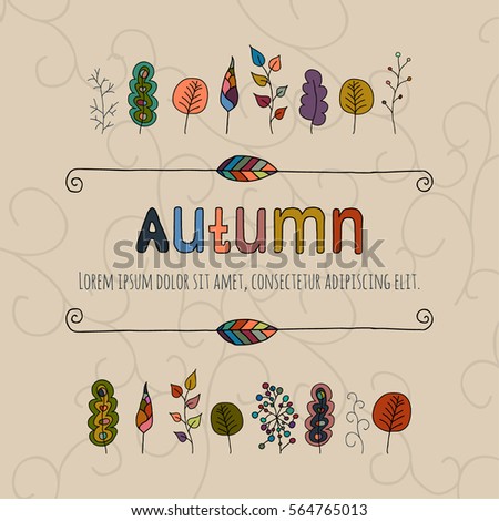 Autumn vector background with clipping mask.